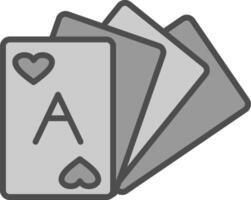 Card Deck Line Filled Greyscale Icon Design vector