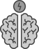 neurocirugía línea lleno escala de grises icono diseño vector