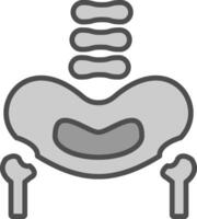 Pelvic Bone Line Filled Greyscale Icon Design vector