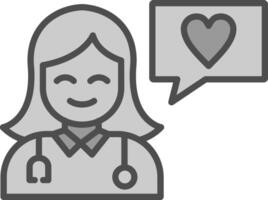 Medical Help Line Filled Greyscale Icon Design vector