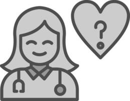 Ask a Doctor Line Filled Greyscale Icon Design vector