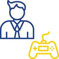 Gamer Line Two Colour Icon Design vector