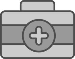 First Aid Kit Line Filled Greyscale Icon Design vector