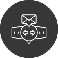 Message Line Inverted Icon Design vector