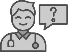 Health Question Line Filled Greyscale Icon Design vector