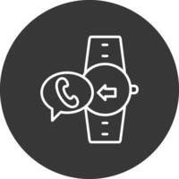 Incoming Call Line Inverted Icon Design vector