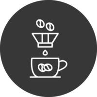 café filtrar línea invertido icono diseño vector