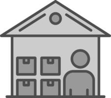 Warehouse Manager Line Filled Greyscale Icon Design vector