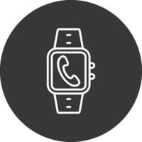 Incoming Call Line Inverted Icon Design vector