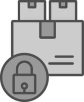 Delivering Protection Line Filled Greyscale Icon Design vector