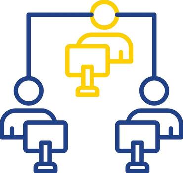 Network User Line Two Colour Icon Design vector