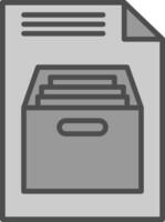 caja cerrado línea lleno escala de grises icono diseño vector