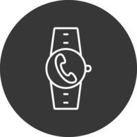 Incoming Call Line Inverted Icon Design vector