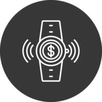 Contactless Line Inverted Icon Design vector