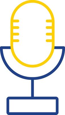 Microphone Line Two Colour Icon Design
