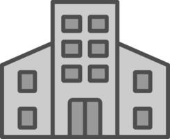 Buildings Line Filled Greyscale Icon Design vector