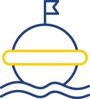 Buoy Line Two Colour Icon Design vector