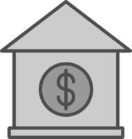 Mortgage Loan Line Filled Greyscale Icon Design vector