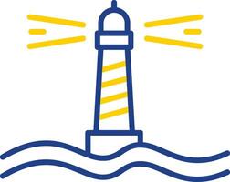 Lighthouse Line Two Colour Icon Design vector