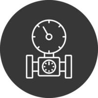 Pressure Gauge Line Inverted Icon Design vector