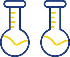 Volumetric Flask Line Two Colour Icon Design vector