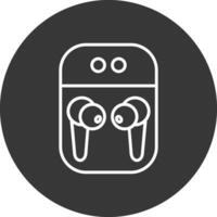 Earbuds Line Inverted Icon Design vector