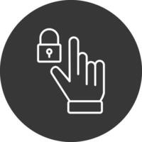 Lock Line Inverted Icon Design vector