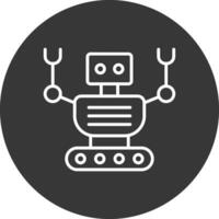 Robot Line Inverted Icon Design vector