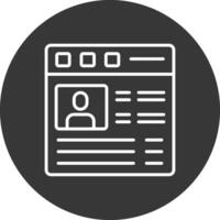 User Profile Line Inverted Icon Design vector