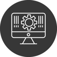 Monitor Line Inverted Icon Design vector