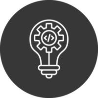 idea línea invertido icono diseño vector