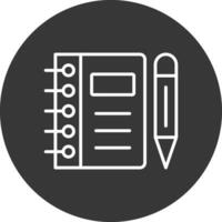 cuaderno línea invertido icono diseño vector