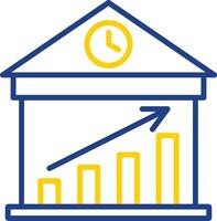 House Value Up Line Two Colour Icon Design vector