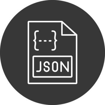 Json Line Inverted Icon Design vector