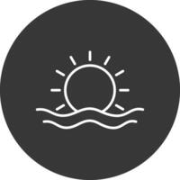 Sunrise Line Inverted Icon Design vector