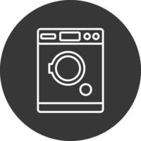 Tumble Dryer Line Inverted Icon Design vector