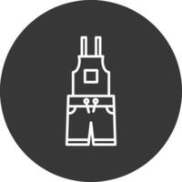 Dungarees Line Inverted Icon Design vector