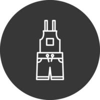 Dungarees Line Inverted Icon Design vector