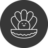 Oyster Line Inverted Icon Design vector