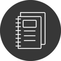 cuaderno línea invertido icono diseño vector