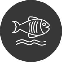 Flounder Line Inverted Icon Design vector