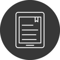 E-Book Line Inverted Icon Design vector