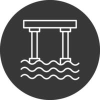 Bridge Line Inverted Icon Design vector