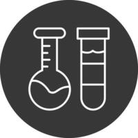 laboratorio matraz línea invertido icono diseño vector