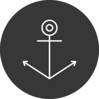 Anchor Line Inverted Icon Design vector