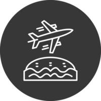 Biplane Line Inverted Icon Design vector