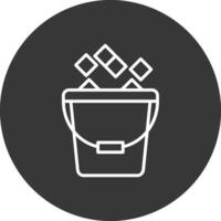 Ice Bucket Line Inverted Icon Design vector