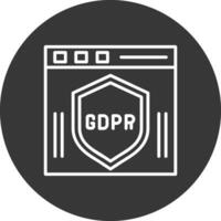 gdpr línea invertido icono diseño vector