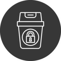 Recycle Bin Line Inverted Icon Design vector