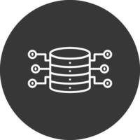 Server Storage Line Inverted Icon Design vector